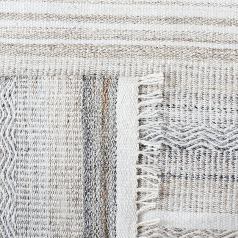 Kilim Hand Woven Performance Chevron Rug, Square 6'