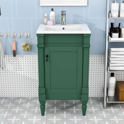 Meuble-lavabo de 18 pouces avec lavabo peu encombrant - élégant