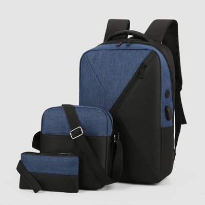 Backpack Backpack Three Piece Set, Large Capacity USB Student Backpack, Suitable For School And Outdoor Travel, Computer Bag For Men And Women With Large Capacity