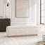 Banc repose-pieds en velours avec couvercle relevable et coutures cousues-594329421