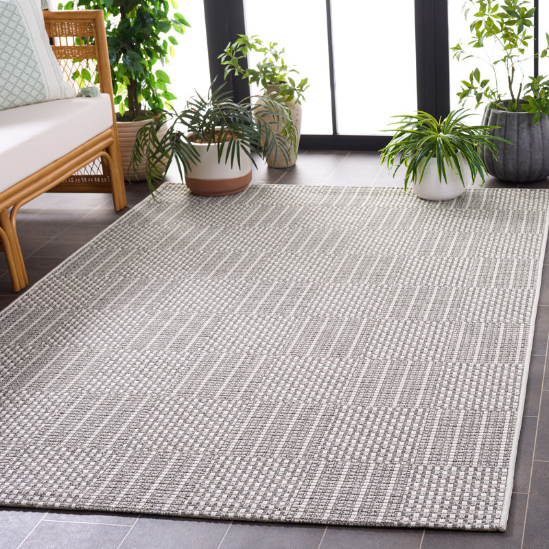Kyondra Sisal All-Weather Performance Geometric Indoor/Outdoor Area Rug, Rectangle 5'3" x 7'6"