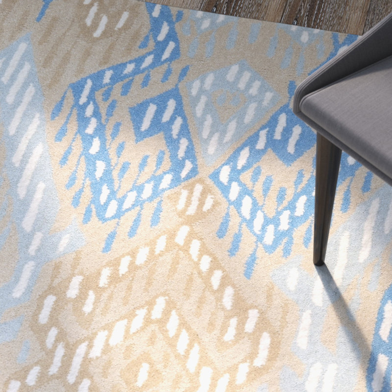 Eaton Wyndham Hand Tufted Wool Ikat Rug, Square 7'