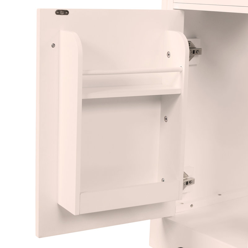 Meuble-lavabo 30 po avec comptoir, meuble-lavabo avec porte et deux tiroirs, planches en panneau de fibres à densité moyenne, bois massif, un paquet