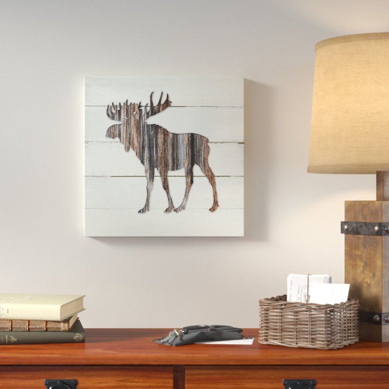 " Woodland Moose ", Wrapped Canvas, 10" H x 10" W x 1.5" D