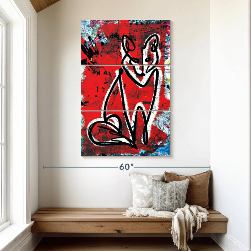 Brampt Abstract Fox, 50" H x 32" W