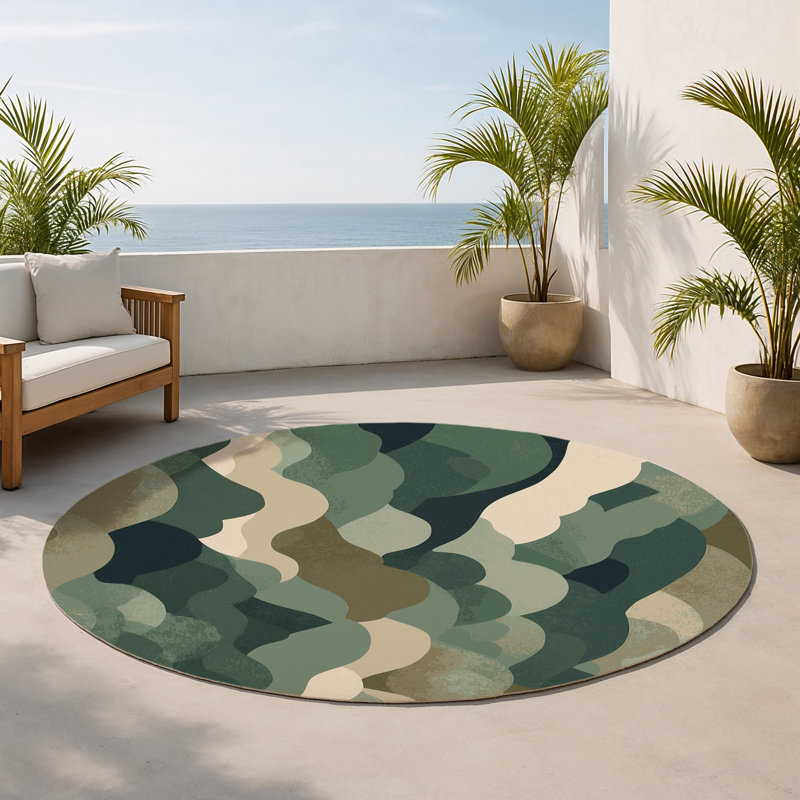 Tapis intérieur et extérieur Velvet Horizons, Rond 5 pi