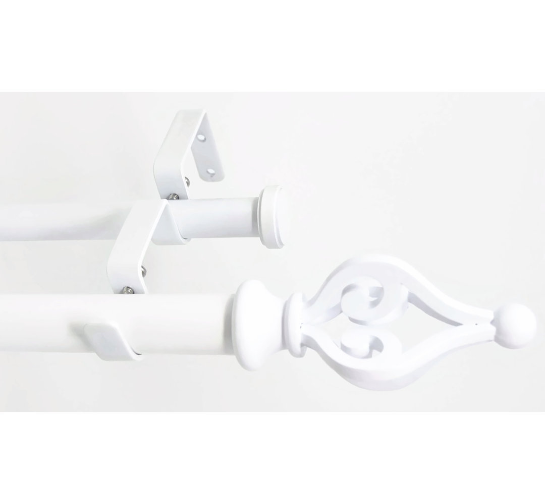 Mullane Steel Adjustable Double Curtain Rod House of Hampton® 