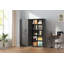Armoire de rangement en métal 72 po H, armoire verrouillable en acier à outils noir avec portes et 4 tablettes, grands classeurs pour systèmes de rangement de garage