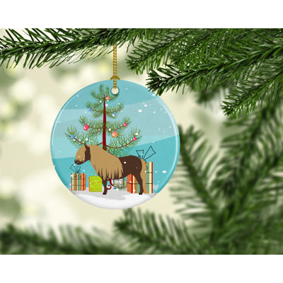 3'' Ceramic Animals Holiday Shaped Ornament