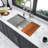 30" Single Bowl Undermount Kitchen Sink In 304 Stainless Steel, Featuring X - Shaped Drain, Workstation Ledges, And Condensation Layer Made From With Water Guide, Function, Coating