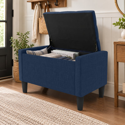 Friesen Polyester Blend Upholstered Bench with Flip Top