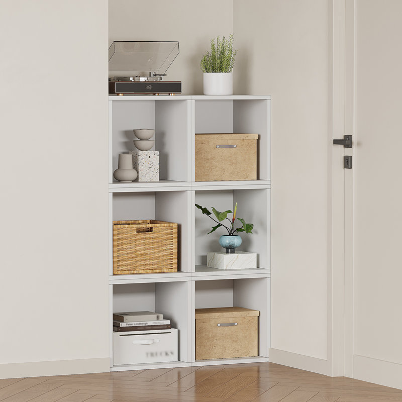 Bibliothèque de rangement à cubes ouverts, étagère de rangement autoportante à compartiment unique pour adultes, Blanc
