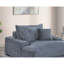 Chaise longue moderne avec 2 porte-gobelets et ports USB en velours côtelé gris-1675900158