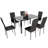 7 - Piece Glass Top Dining Set, Dining Table with 6 Faux Leather Chairs-1546589143-1546589142