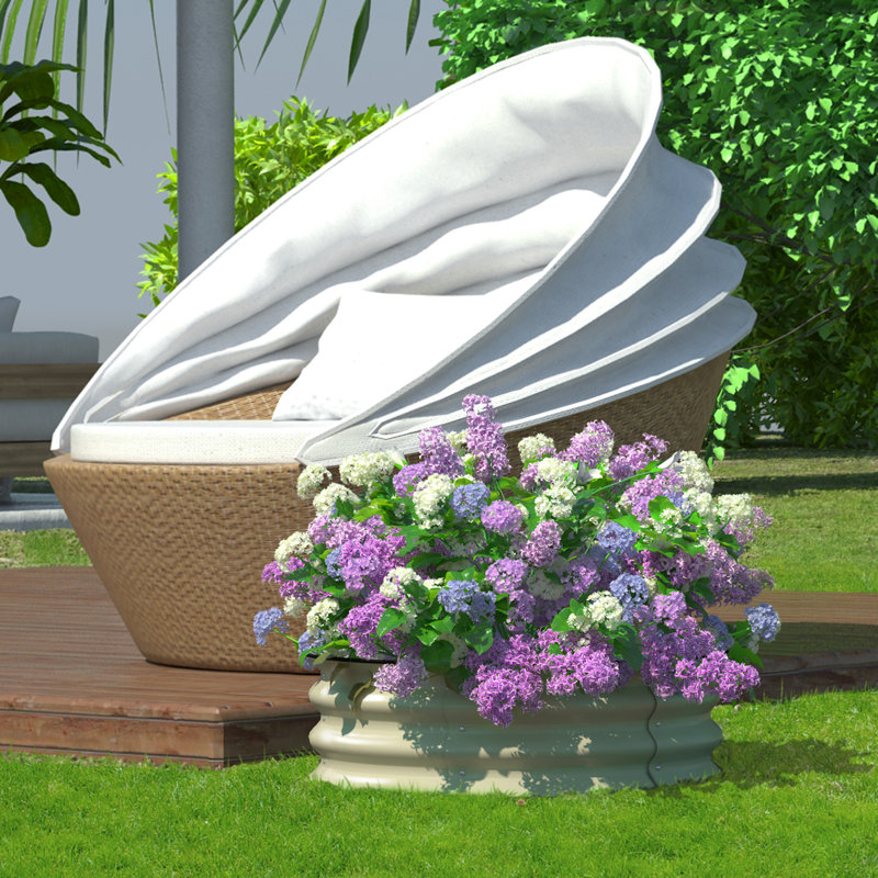 Lit de jardin surélevé en métal 2,5 pi x 2,5 pi Cotilla, Beige