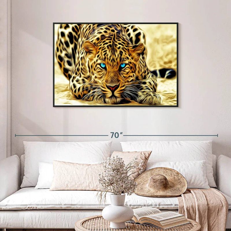Brampt Blue Eyed Jaguar, 29" H x 43" W