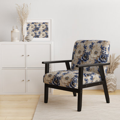 Chaise d'appoint florale Cobalt