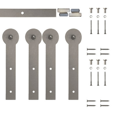 Ensemble de quincaillerie pour porte de grange ronde standard à deux rails (porte non incluse)