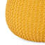 Repose-pieds rond tricoté en coton tricoté jaune, capacité de poids de 200 lb, élément décoratif, nettoyage des taches, rembourrage de perles, 19,92 po x 12,26 po, embellissement,-133001370