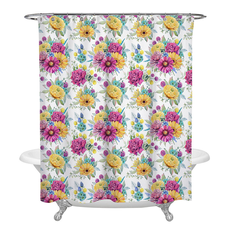 Rideau de douche simple Floral, H 93 po x l 70 po