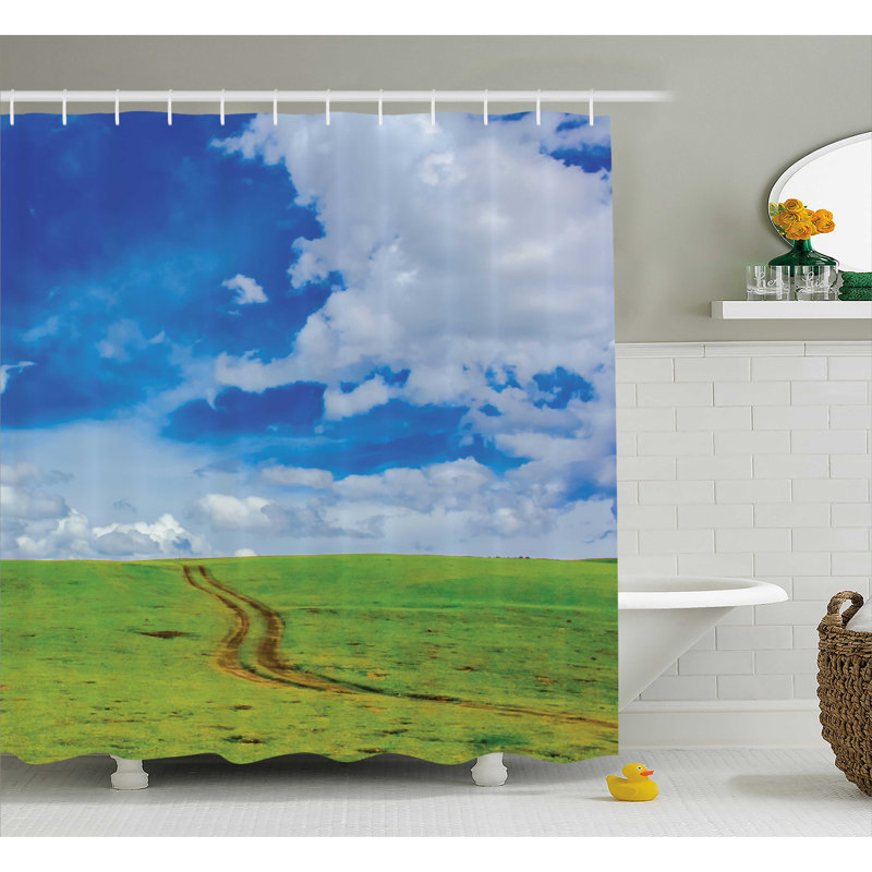 Rideau de douche simple au chemin de la nature, l 69 po x L 75 po