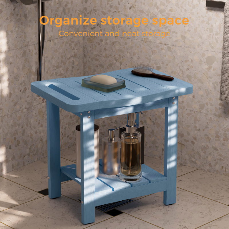 Patio HIPS Shower Benches , Lake Blue