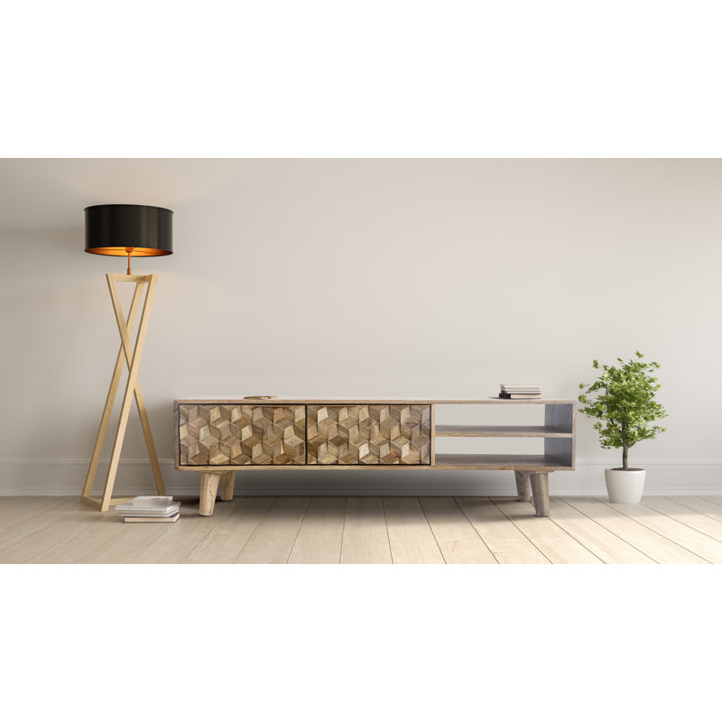 Geometrical TV Unit Mango Wood