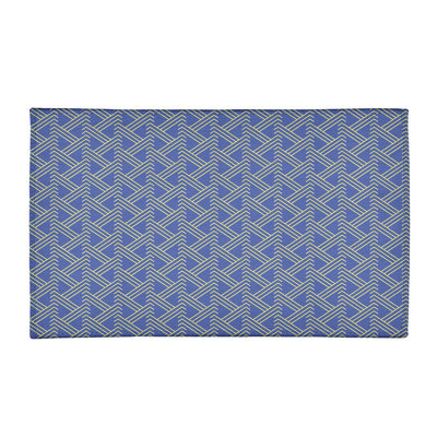 Tapis bleu/jaune zig zag