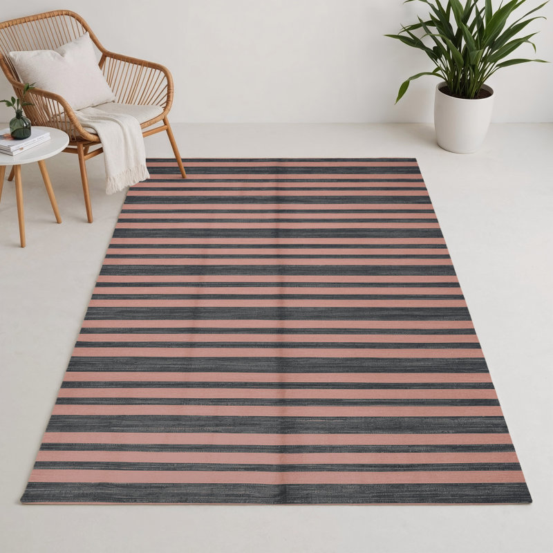HorizontalStripes Beige Indoor and Outdoor Area Rug, Rectangle 9' x 12'