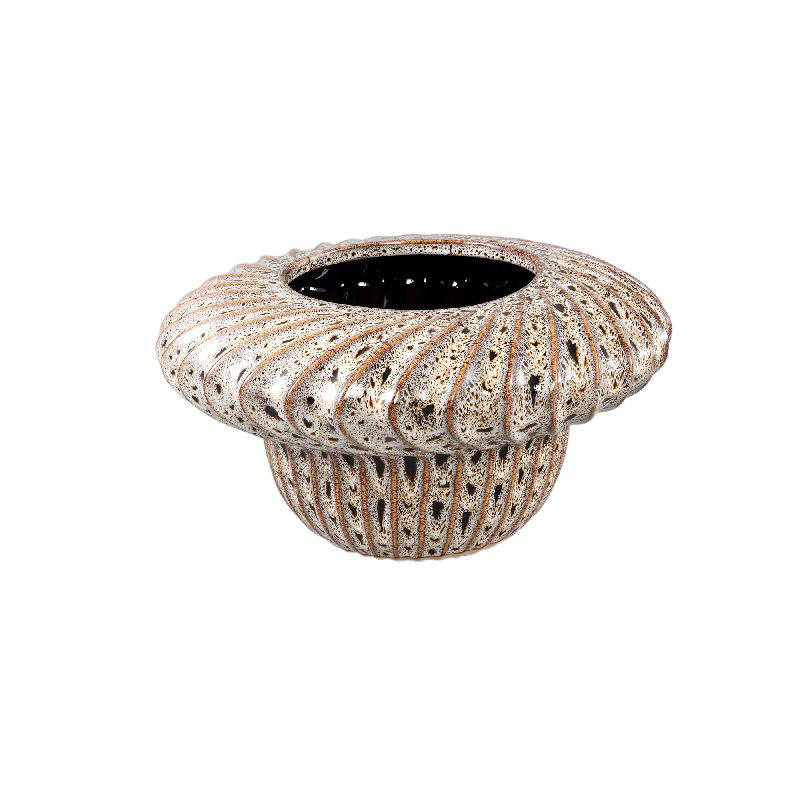Baldwinville Ceramic Pot Planter, Brown, 14cm H x 28cm W x 28cm D