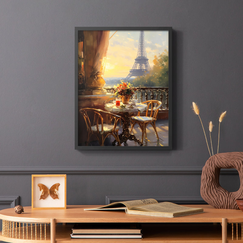 Paysages de la série CCDXV III - Reproduction encadrée de qualité supérieure - Prêt à être accroché - Aucun clou requis