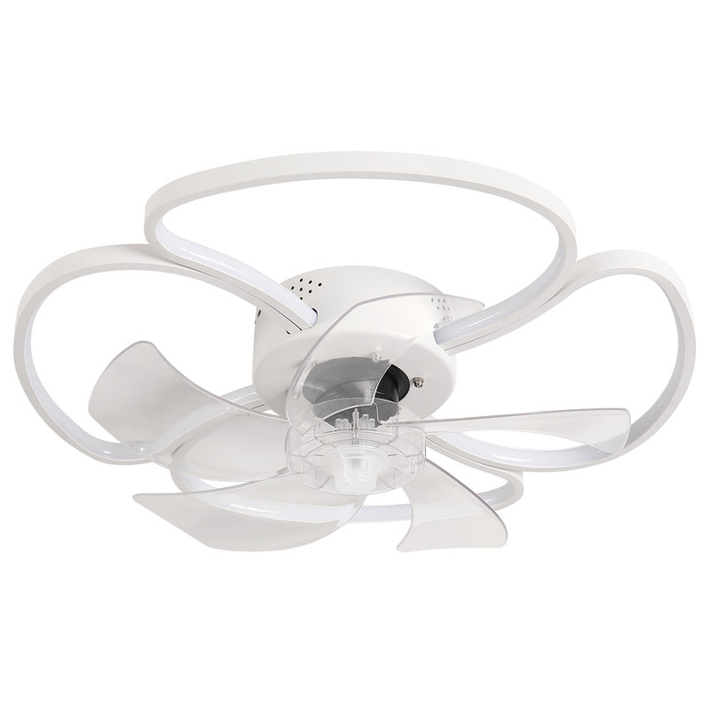 Firebaugh 19.69'' Modern Indoor 5- Blade Dimmable LED Ceiling Fan With Remote Control and APP, White