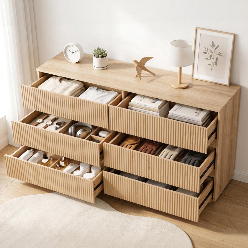 Commode thermoformée 55 po, Chêne