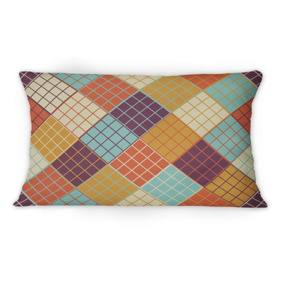 Multicolor Triangular Geometrics III -1 Patterned Printed Throw Pillow