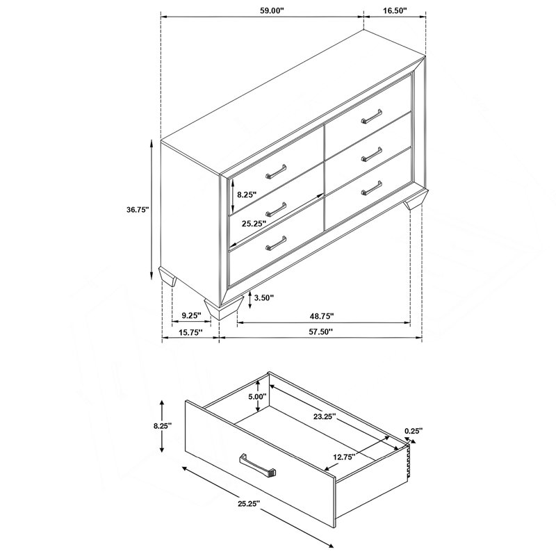 6-drawer Dresser, Dark Brown