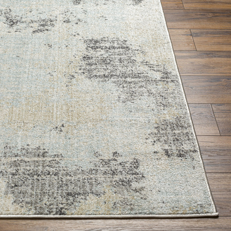 Fran Abstract Gray Area Rug, Rectangle 9' x 12'