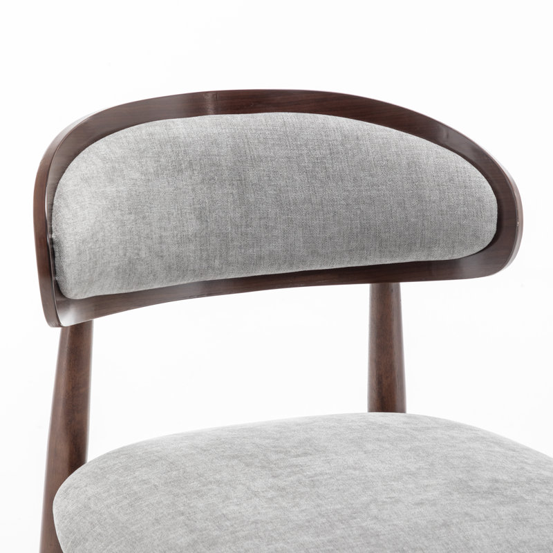 Chaise de salle à manger nordique en tissu à dossier incurvé, Grey