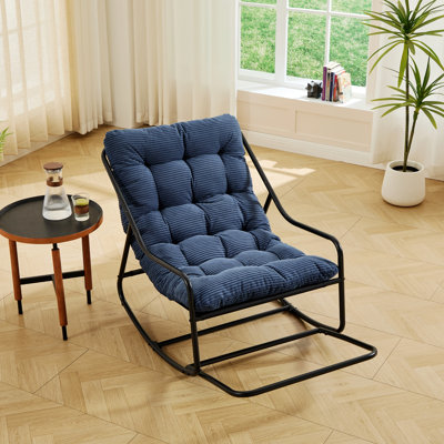 Chaise berçante d'extérieur avec coussin pour le salon, la chambre à coucher