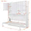 Lit escamotable mural avec armoire supérieure et tablettes, lit pliable peu encombrant avec éclairage intégré et port USB-237918984