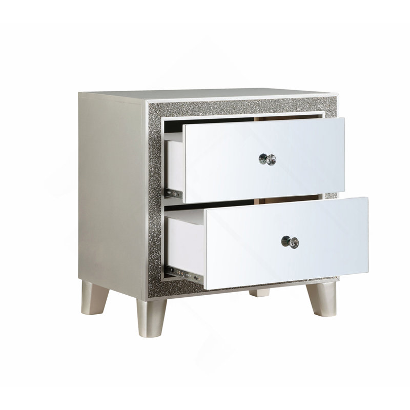 Table de chevet à finition miroir Sliverfluff