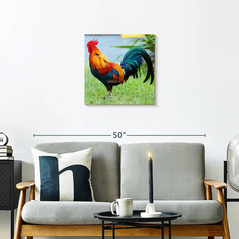 Crowle Rooster On Grass, 20" H x 20" W