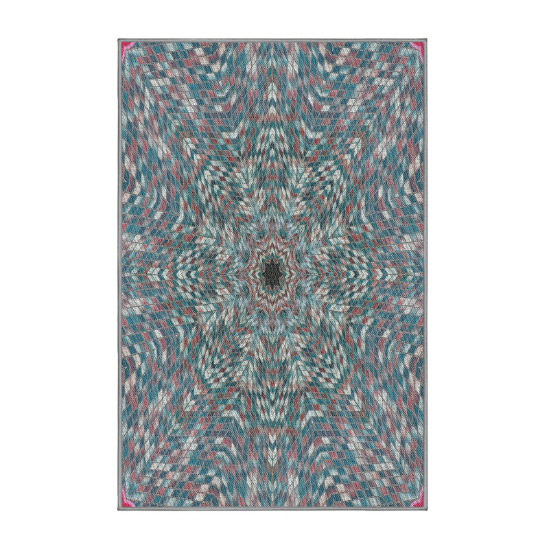 Tapis gris/vert à tisser électrique, Rectangle 2 pi x 4 pi