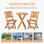 Mobilier de patio pliant 3 pièces avec 2 chaises pliantes et une table basse ronde