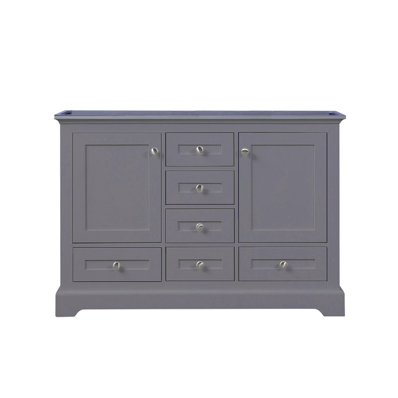 Meuble-lavabo double gris foncé 48 po X P 22 po D, Gris foncé