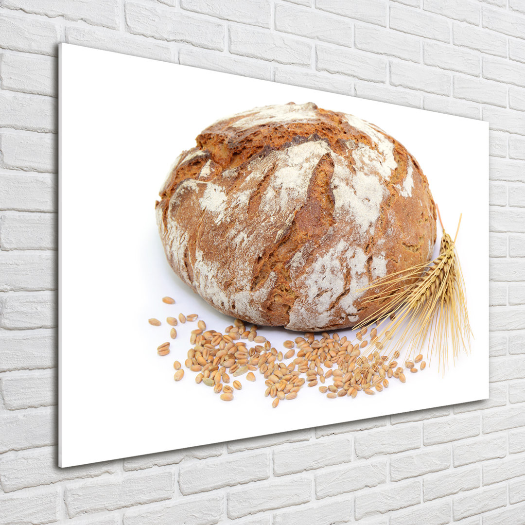 Glasbild Brot und Weizen