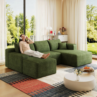 Canapé modulaire rembourré en U avec repose-pieds