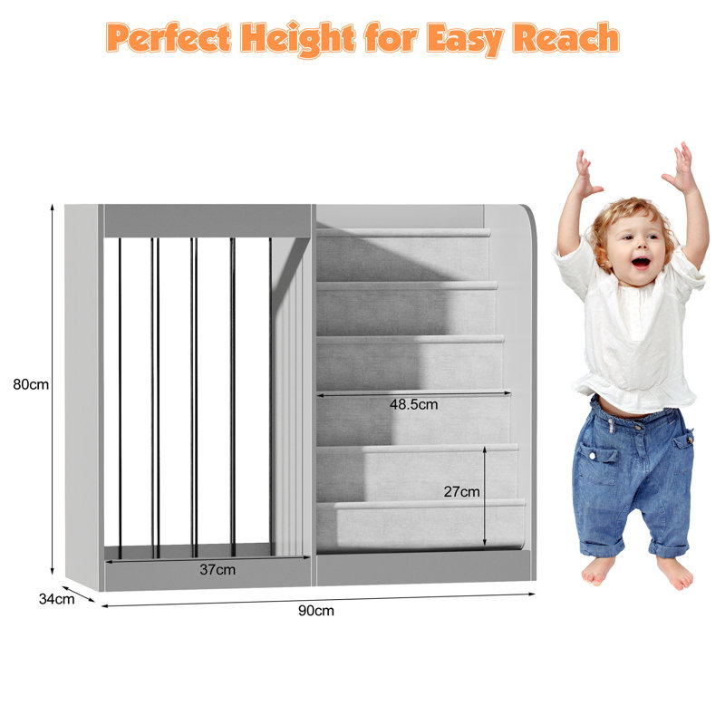 80cm H x 90cm W Book Display Bookcase, Grey
