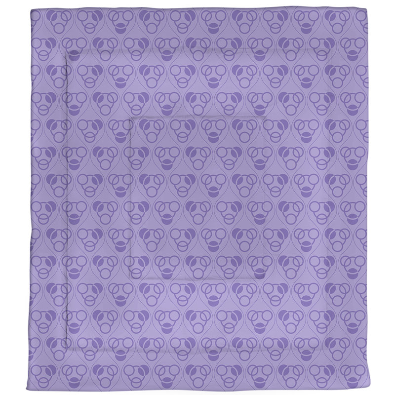 Édredon réversible simple en microfibre Circles Waves, Édredon simple TG, Violet
