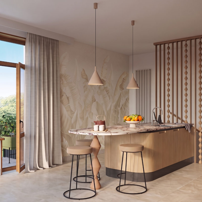 Pendant lamp NOX 25 white, 24,5x24,5x140 cm, Taupe