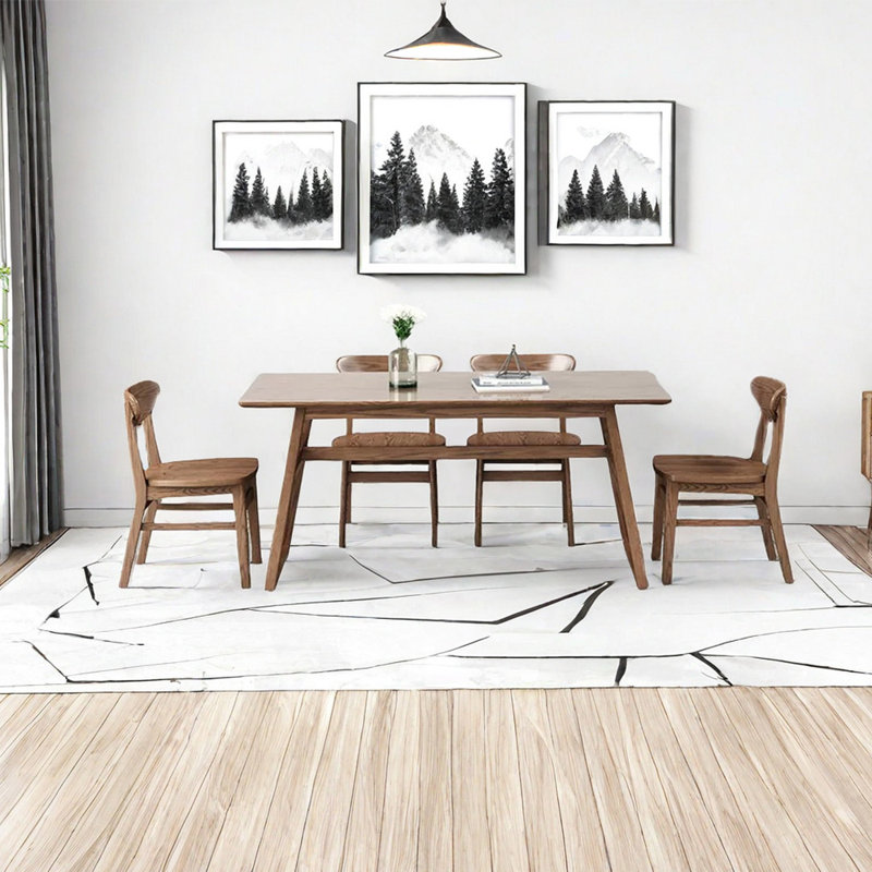 Markelian 4 - Person Solid Wood Solid Wood Top Trestle Dining Set, 29.53" H x 62.99" L x 31.5" W